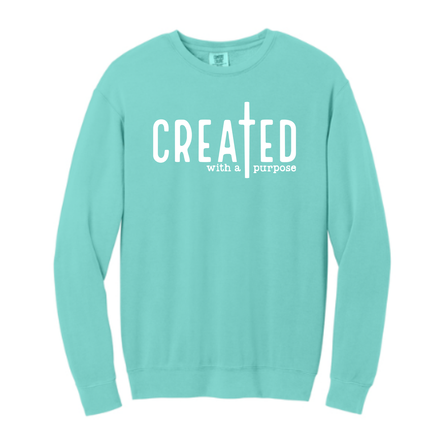 Created With A Purpose - Comfort Colors® Lightweight Crewneck Sweatshirt