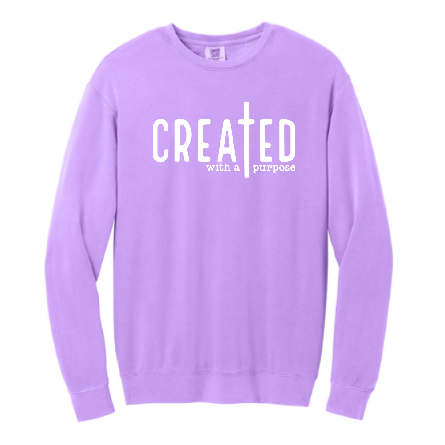 Created With A Purpose - Comfort Colors® Lightweight Crewneck Sweatshirt