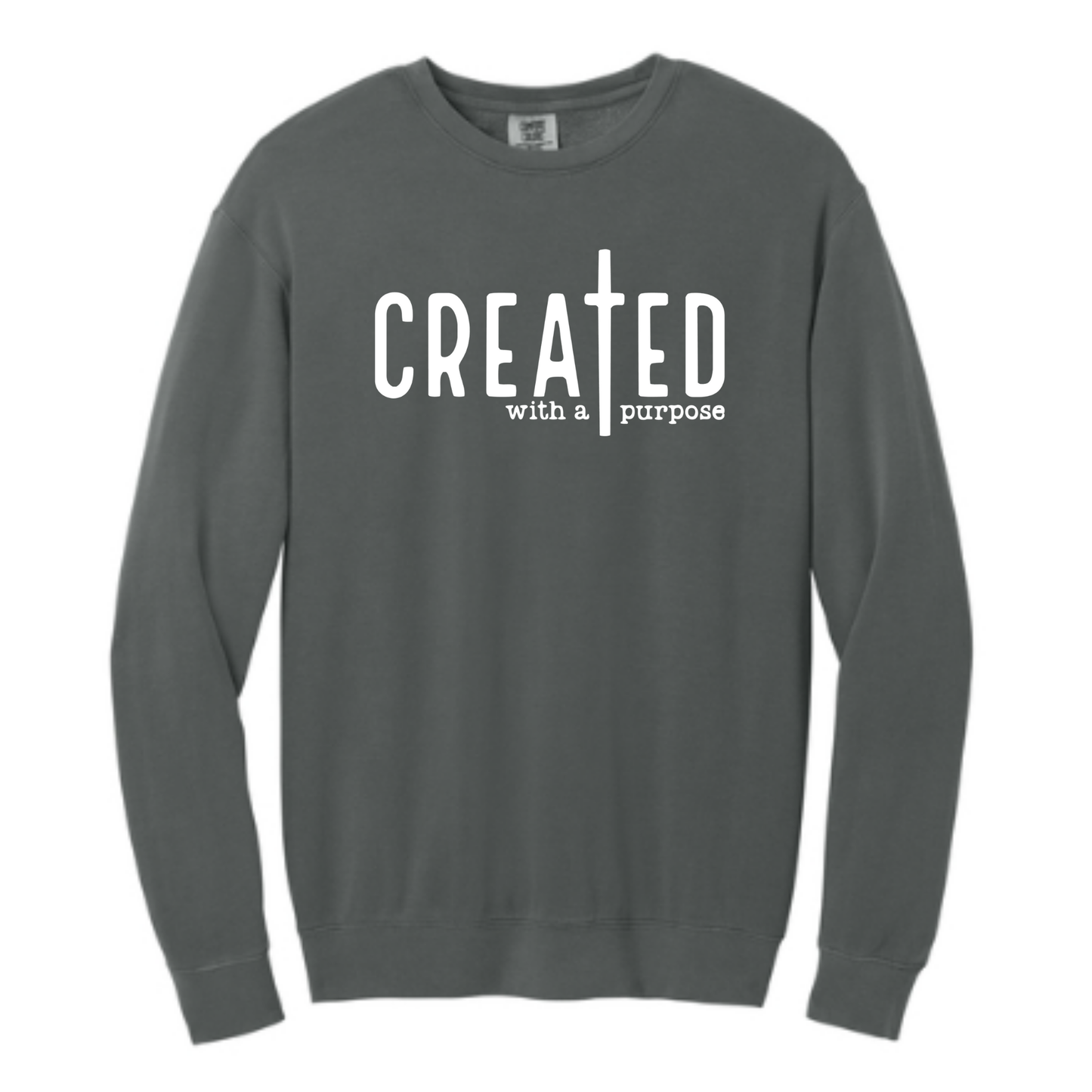 Created With A Purpose - Comfort Colors® Lightweight Crewneck Sweatshirt