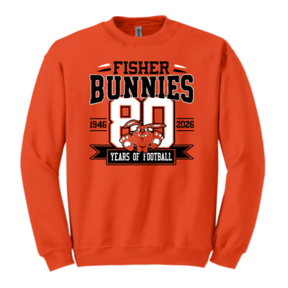 Fisher Bunnies Football 80 Years Crewneck Sweatshirt