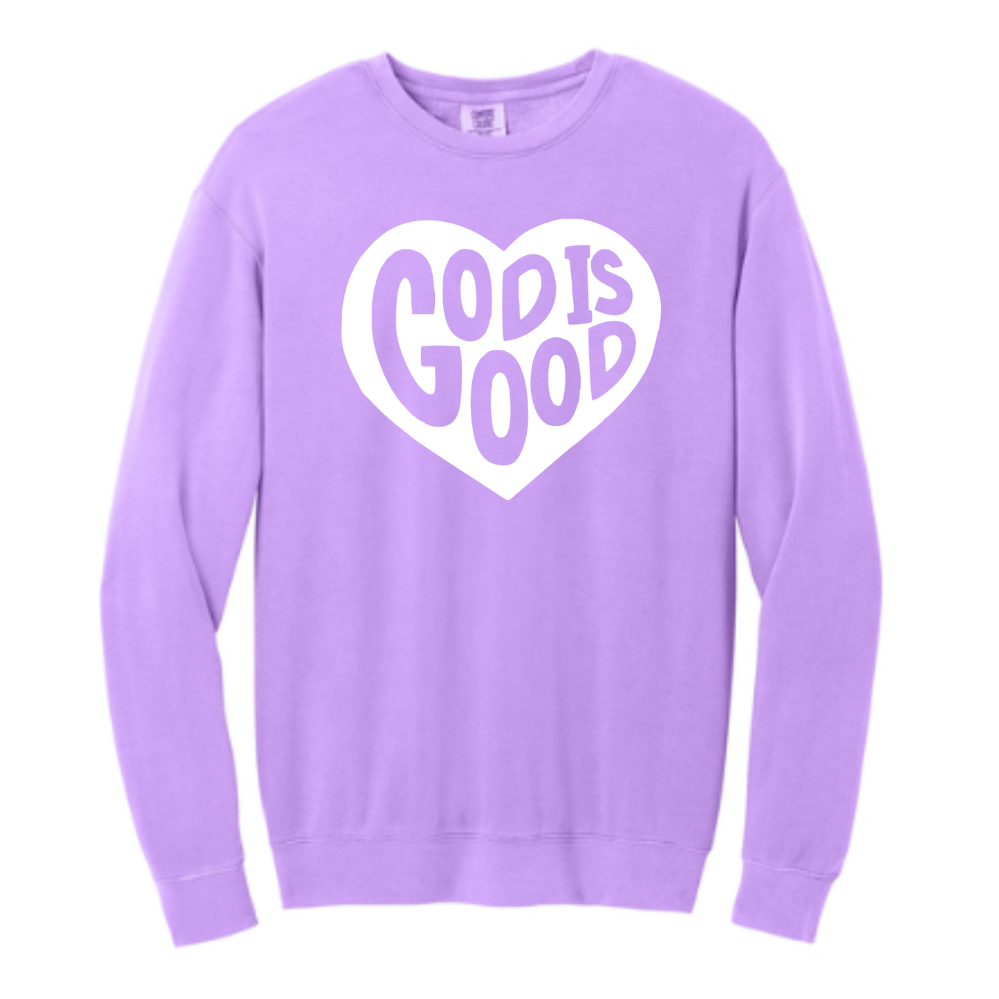 God is Good - Comfort Colors® Lightweight Crewneck Sweatshirt