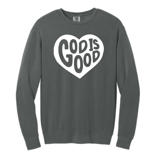 God is Good - Comfort Colors® Lightweight Crewneck Sweatshirt