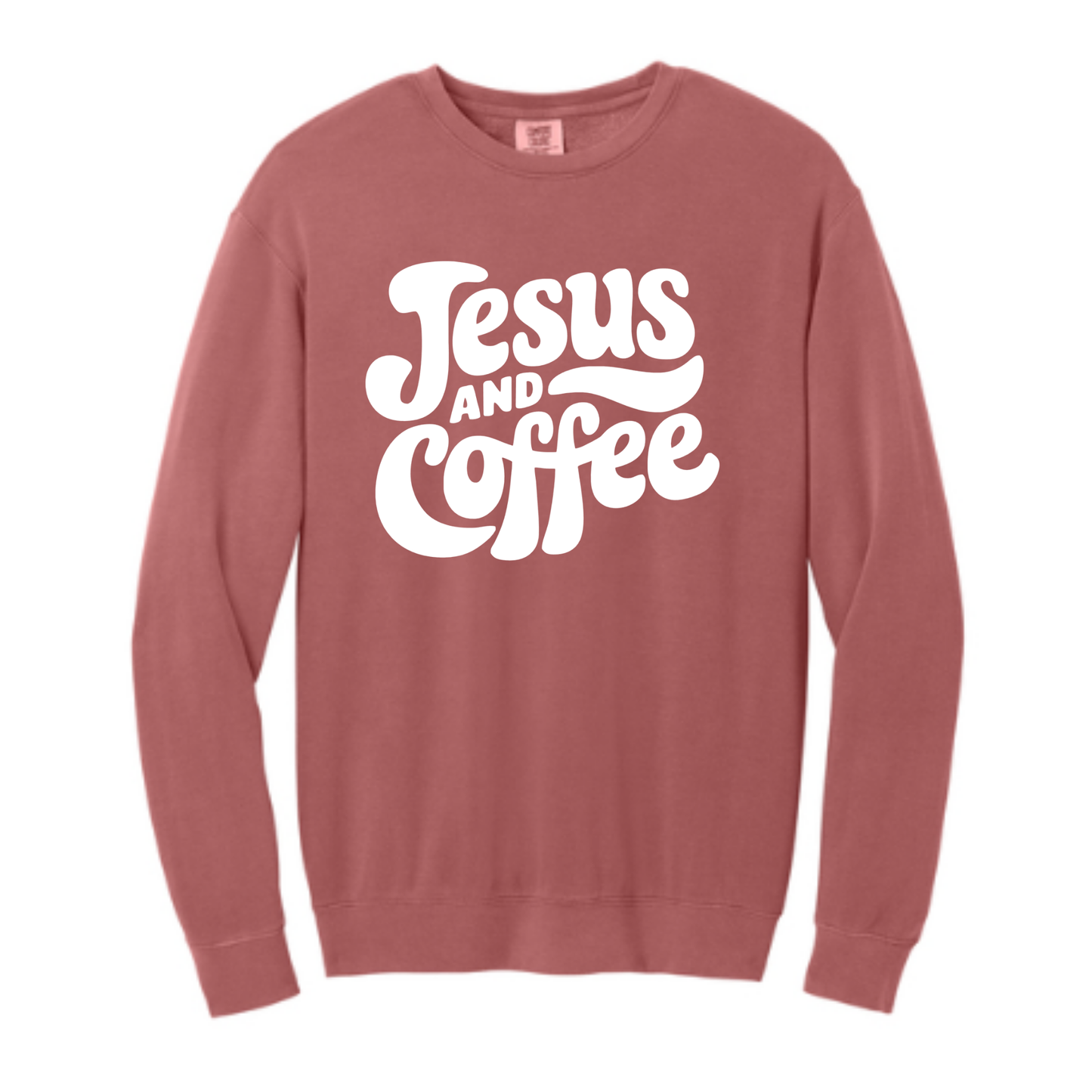 Jesus and Coffee - Comfort Colors® Lightweight Crewneck Sweatshirt