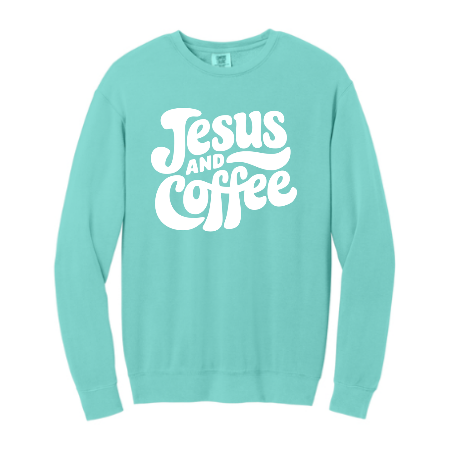 Jesus and Coffee - Comfort Colors® Lightweight Crewneck Sweatshirt