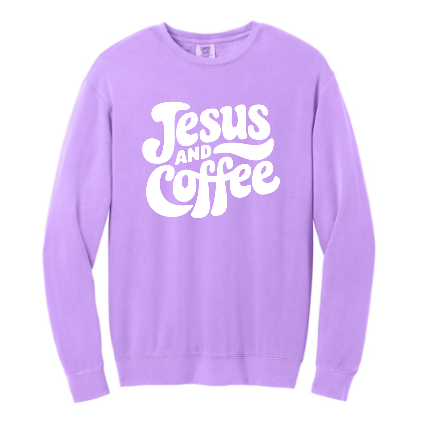 Jesus and Coffee - Comfort Colors® Lightweight Crewneck Sweatshirt