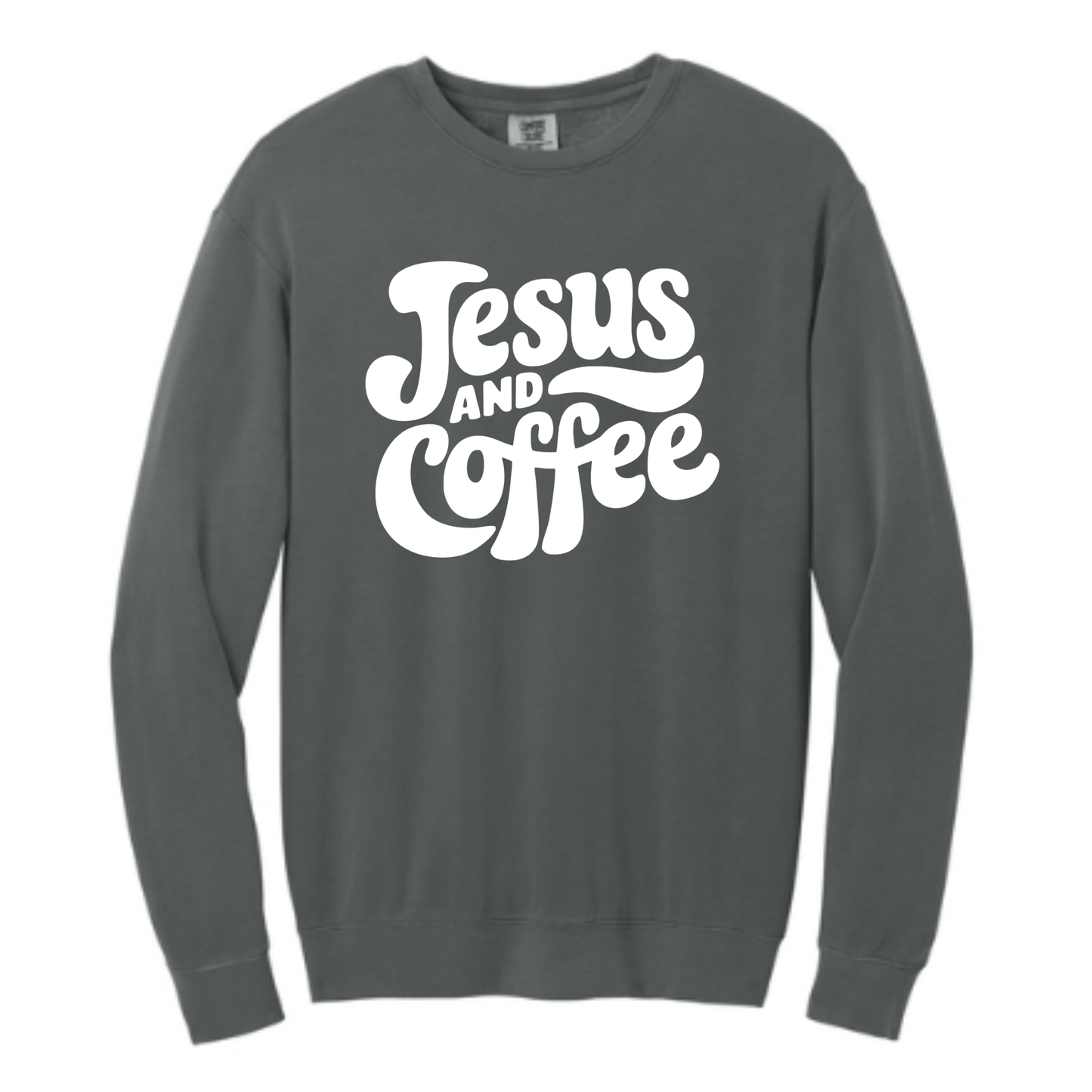 Jesus and Coffee - Comfort Colors® Lightweight Crewneck Sweatshirt
