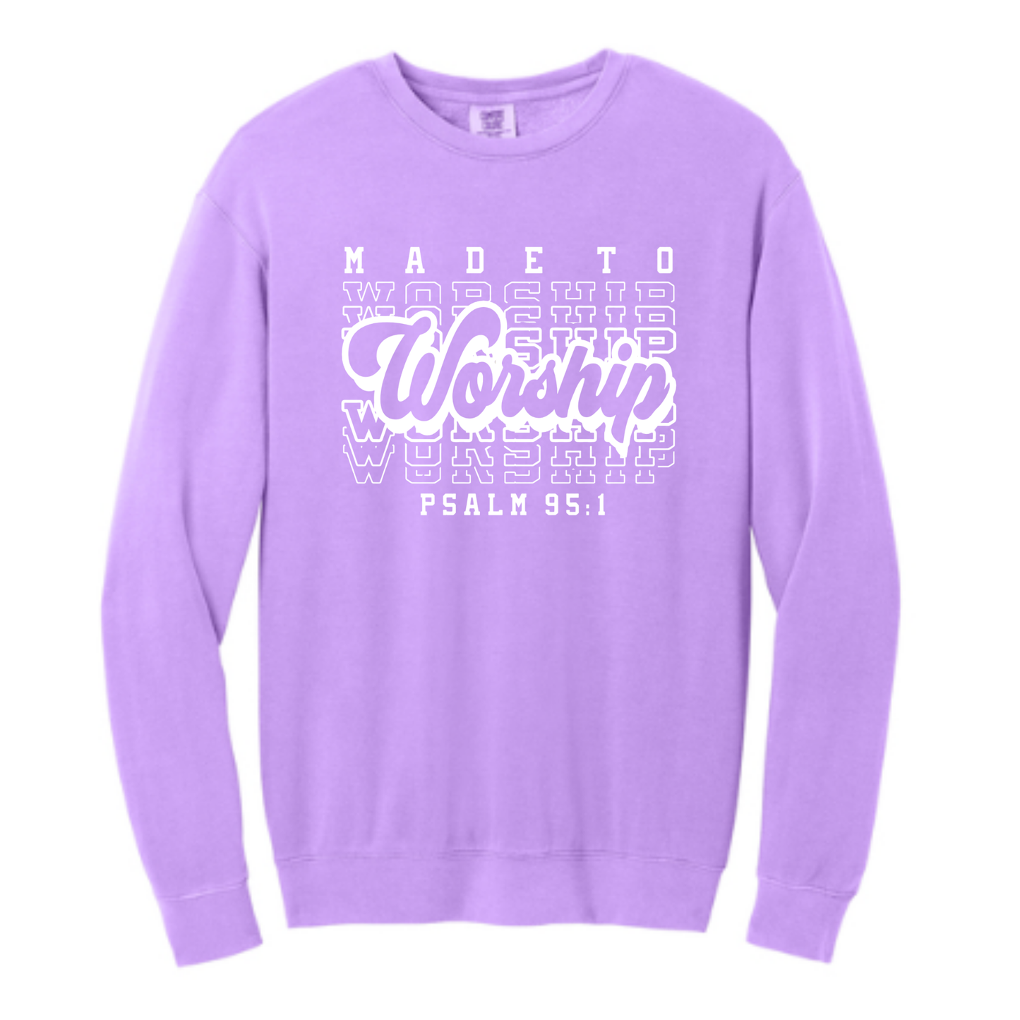Made to Worship - Comfort Colors® Lightweight Crewneck Sweatshirt