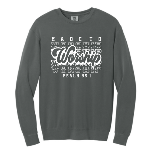 Made to Worship - Comfort Colors® Lightweight Crewneck Sweatshirt