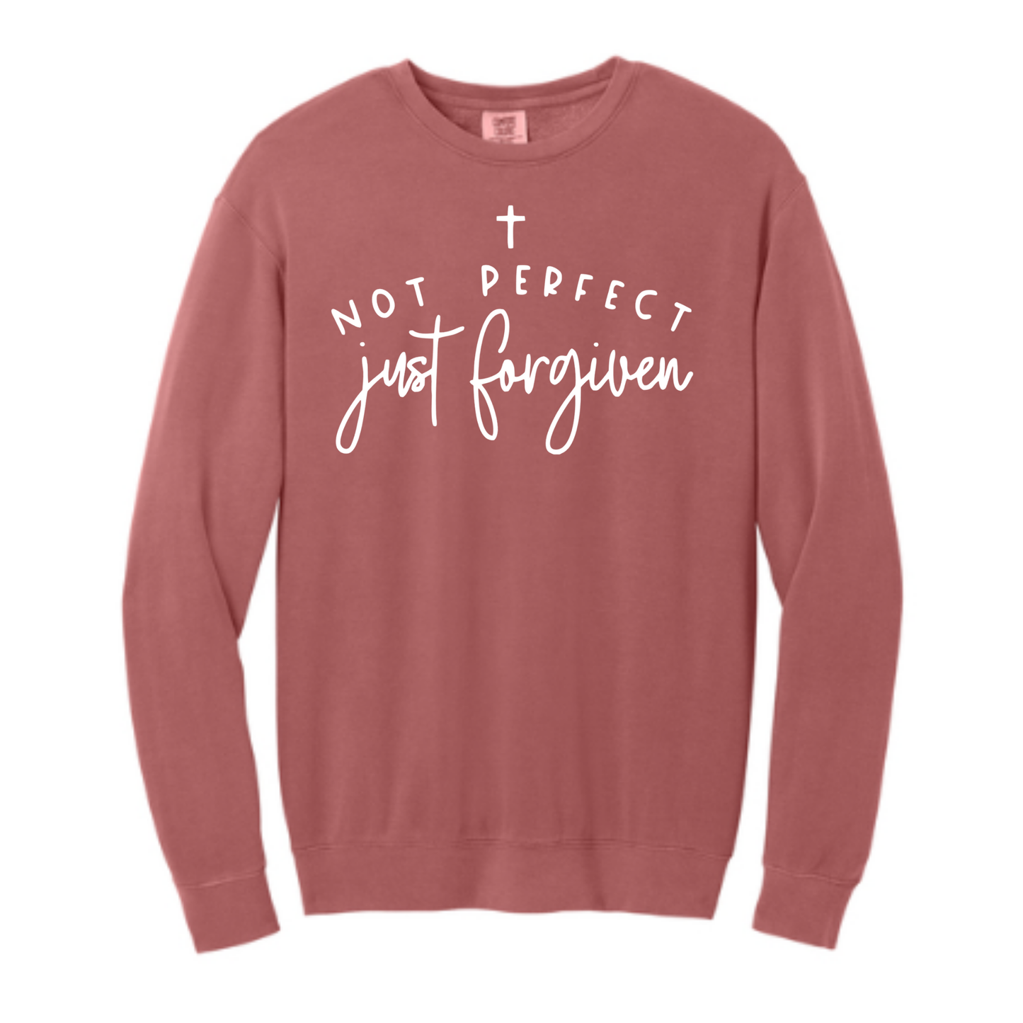 Not Perfect Just Forgiven - Comfort Colors® Lightweight Crewneck Sweatshirt