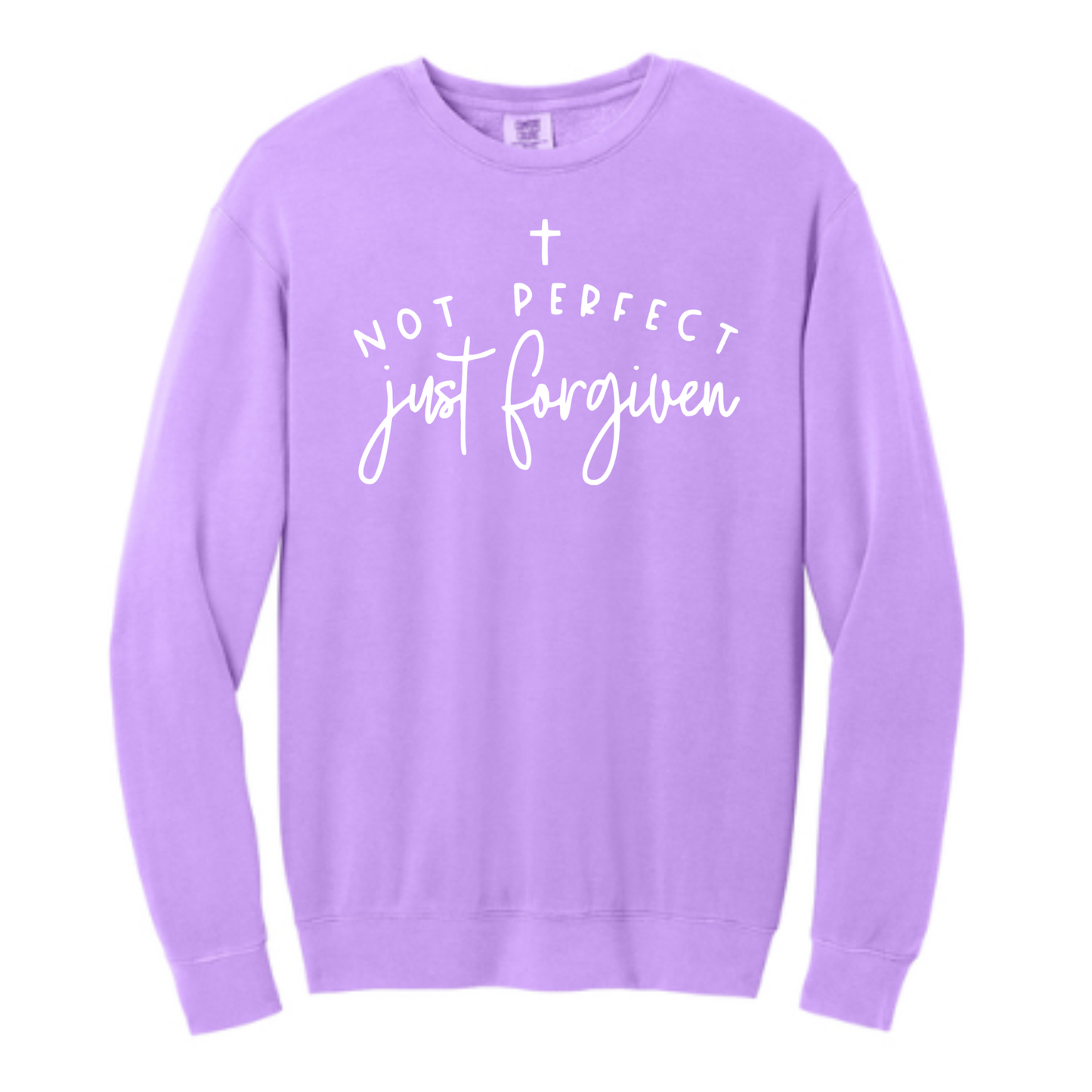 Not Perfect Just Forgiven - Comfort Colors® Lightweight Crewneck Sweatshirt