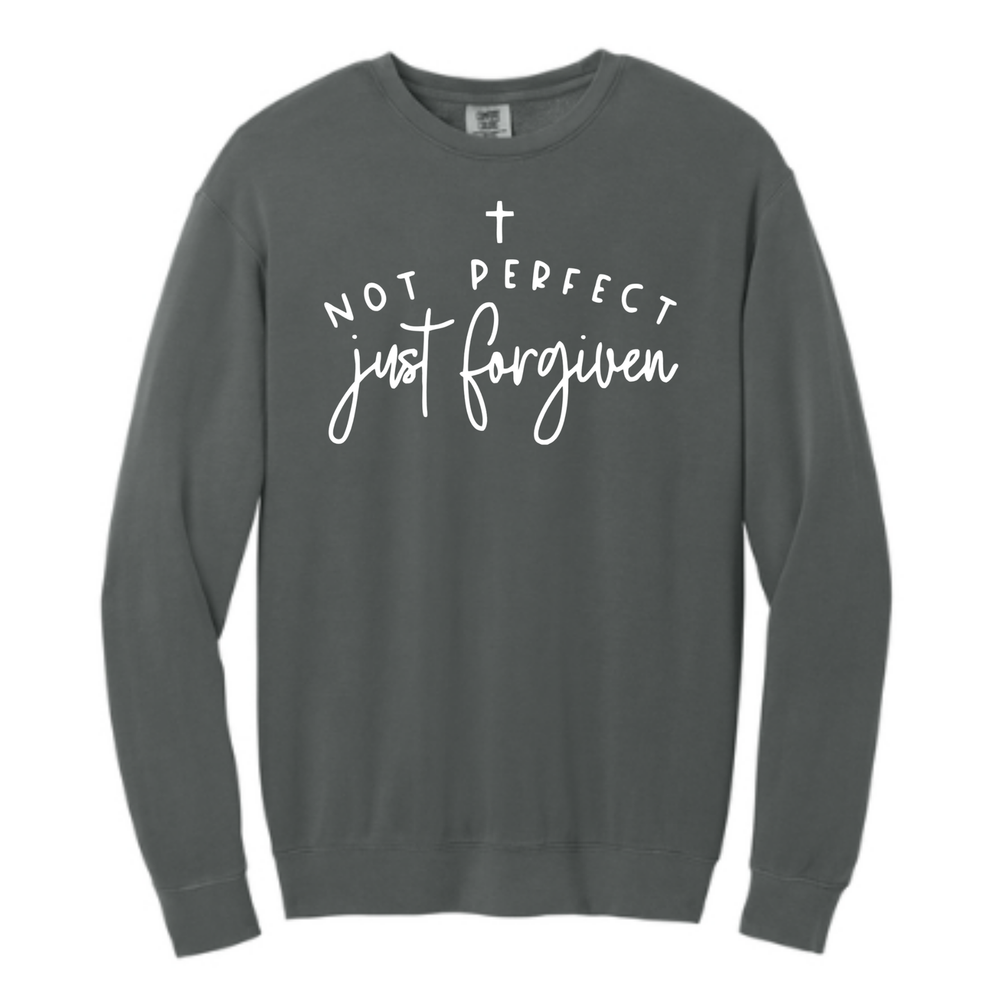 Not Perfect Just Forgiven - Comfort Colors® Lightweight Crewneck Sweatshirt