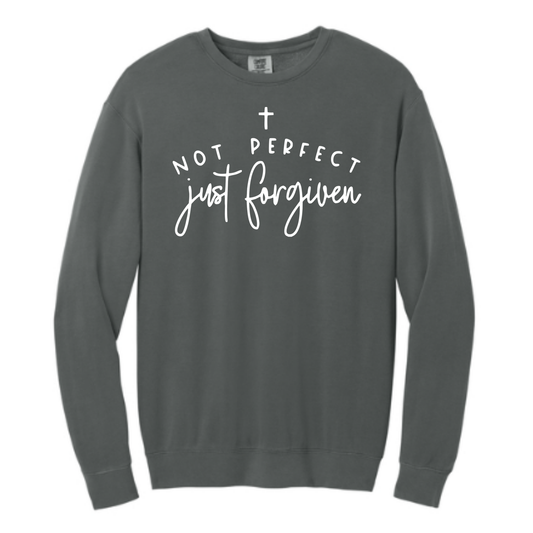 Not Perfect Just Forgiven - Comfort Colors® Lightweight Crewneck Sweatshirt