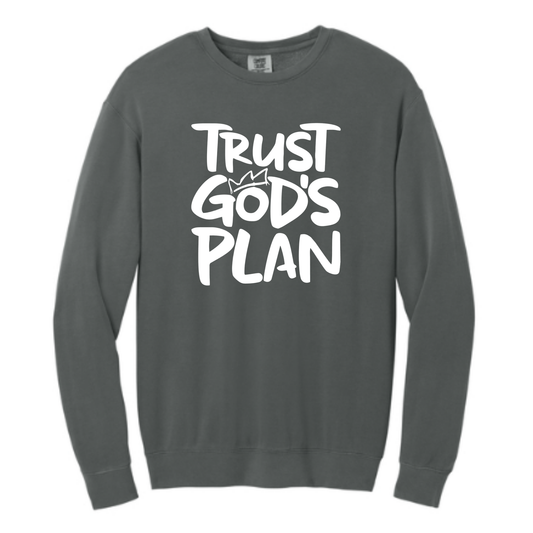 Trust God's Plan - Comfort Colors® Lightweight Crewneck Sweatshirt